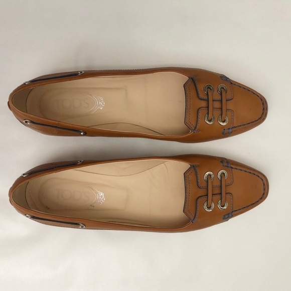 Tod’s Leather Ballerina Loafer Slip On Flats - Picture 3 of 11